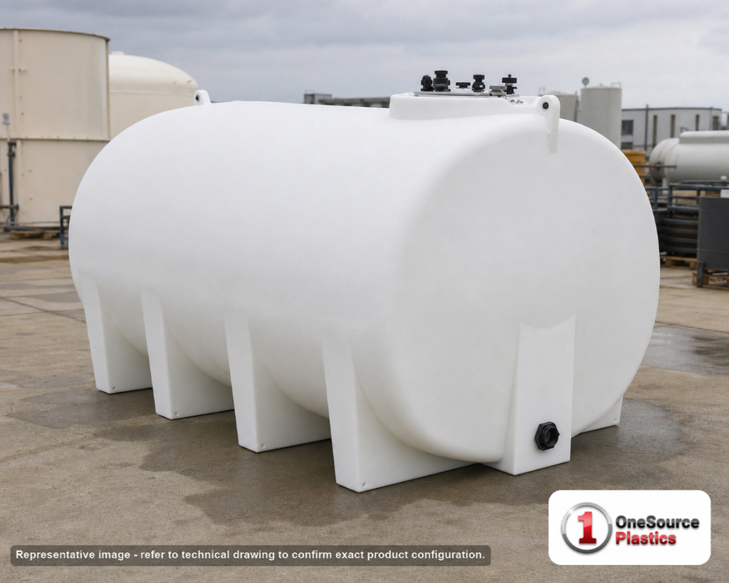 Enduraplas 1550 Gallon Plastic Vertical Liquid Storage Tank in White. Polyethylene; White; 80" H x 85" W x 85" L.