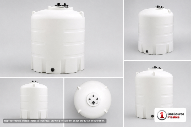 Enduraplas 1550 Gallon Plastic Vertical Liquid Storage Tank in White