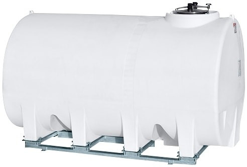 Enduraplas 3000 Gallon White Horizontal Sump Bottom Leg Tank w/ Frame