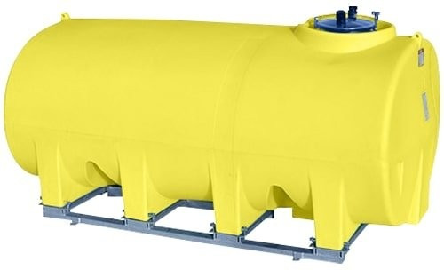 Enduraplas 2200 Gallon Yellow Horizontal Sump Bottom Leg Tank w/ Frame