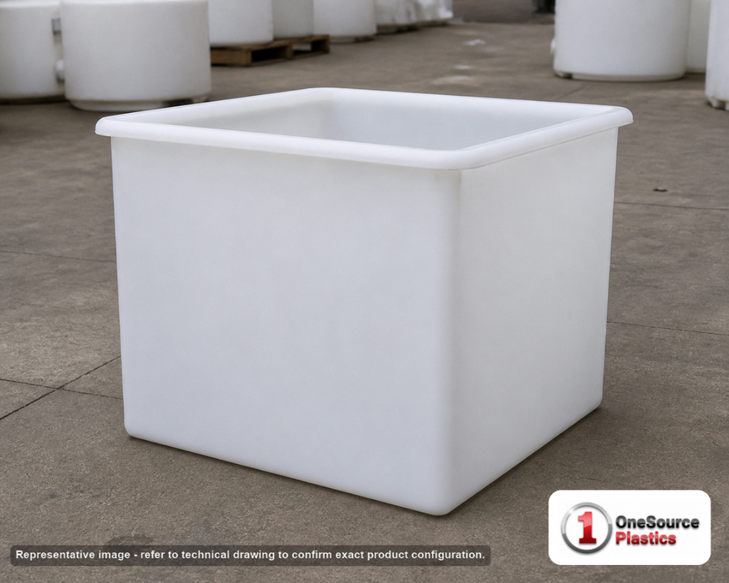 Chem-Tainer 60 Gallon Polyethylene Open Top Batch Storage Tank. 60 gallon capacity; Polyethylene; 24" H x 24" W x 24" L.