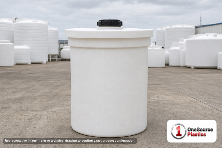 Snyder Industries 35 Gallon ASTM XLPE Heavy Duty Vertical Storage Tank. Crosslinked Linear Polyethylene; Natural White; 36"