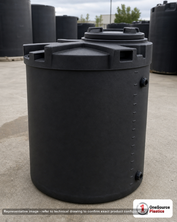 Snyder Industries 90 Gallon ASTM XLPE Black Heavy Duty Vertical Storage Tank. Crosslinked Linear Polyethylene; Black; 41" H