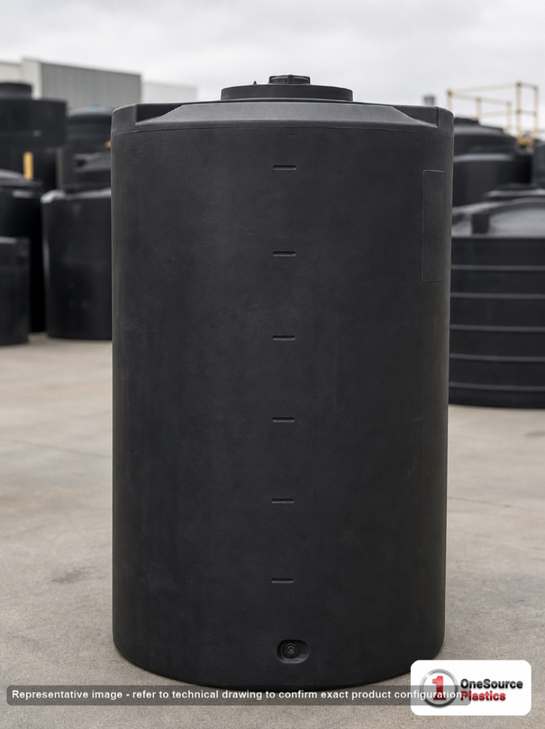Snyder Industries 70 Gallon ASTM XLPE Black Heavy Duty Vertical Storage Tank. Crosslinked Linear Polyethylene; Black; 42" H