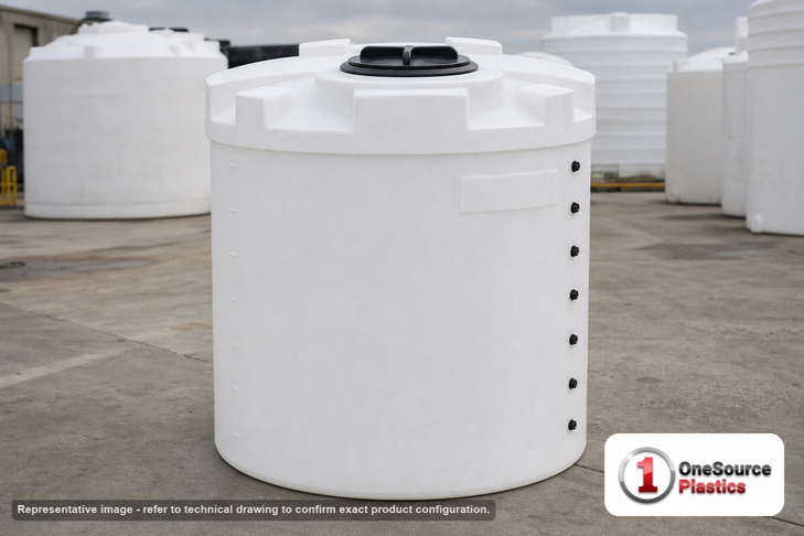 Snyder Industries 90 Gallon ASTM XLPE Heavy Duty Vertical Storage Tank. Crosslinked Linear Polyethylene; Natural White; 41"