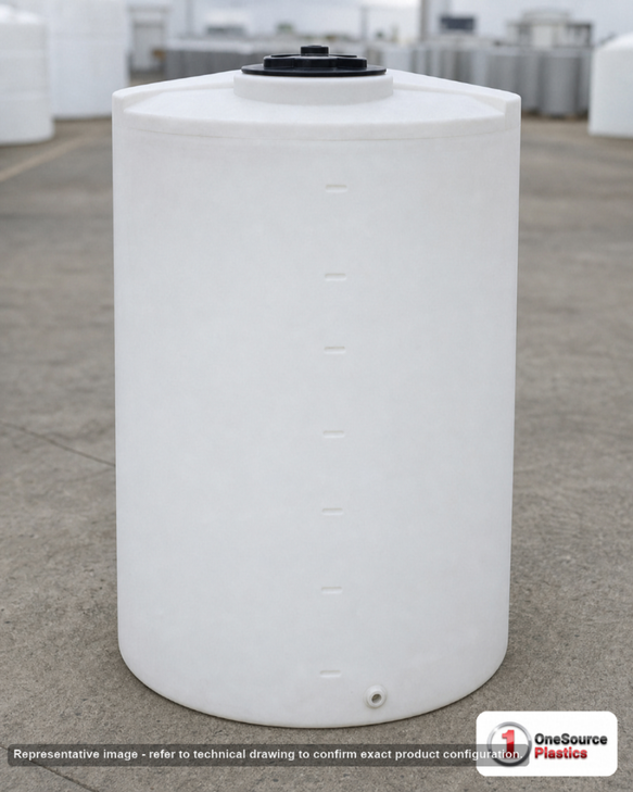 Snyder Industries 70 Gallon ASTM XLPE Heavy Duty Vertical Storage Tank. Crosslinked Linear Polyethylene; Natural White; 42"