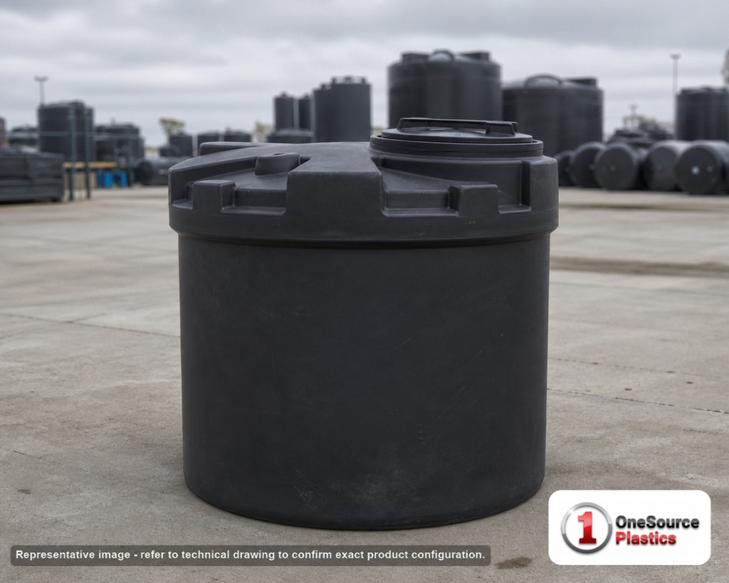 Snyder Industries 90 Gallon ASTM Black Heavy Duty Vertical Storage Tank. High Density Linear Polyethylene; Black; 41" H x