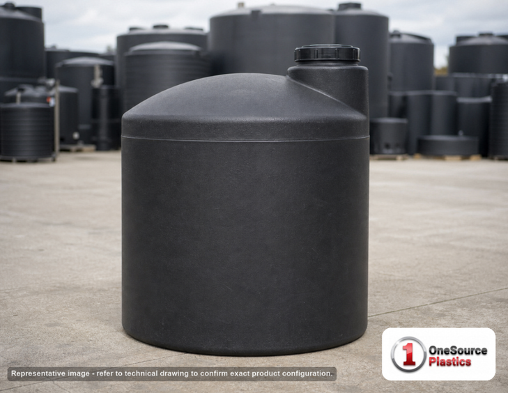 Snyder Industries 190 Gallon ASTM XLPE Black Heavy Duty Vertical Storage Tank. Crosslinked Linear Polyethylene; Black; 47" H