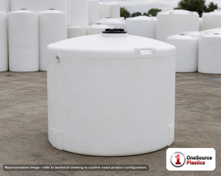 Snyder Industries 200 Gallon ASTM XLPE Heavy Duty Vertical Storage Tank. Crosslinked Linear Polyethylene; Natural White; 48"