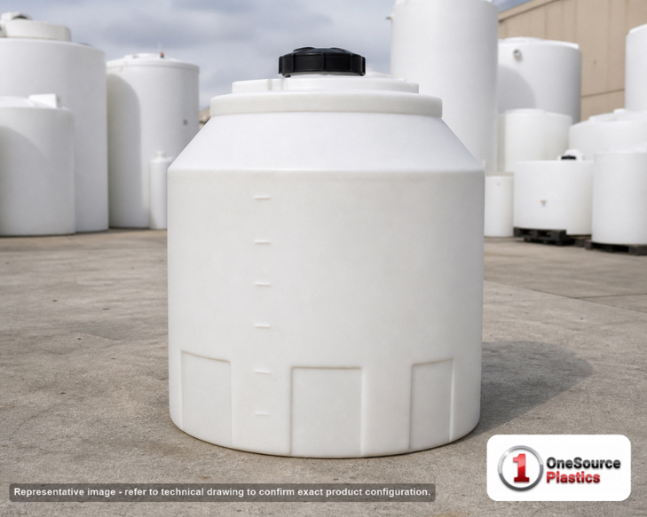Snyder Industries 110 Gallon ASTM XLPE Heavy Duty Vertical Storage Tank. Crosslinked Linear Polyethylene; Natural White; 41"