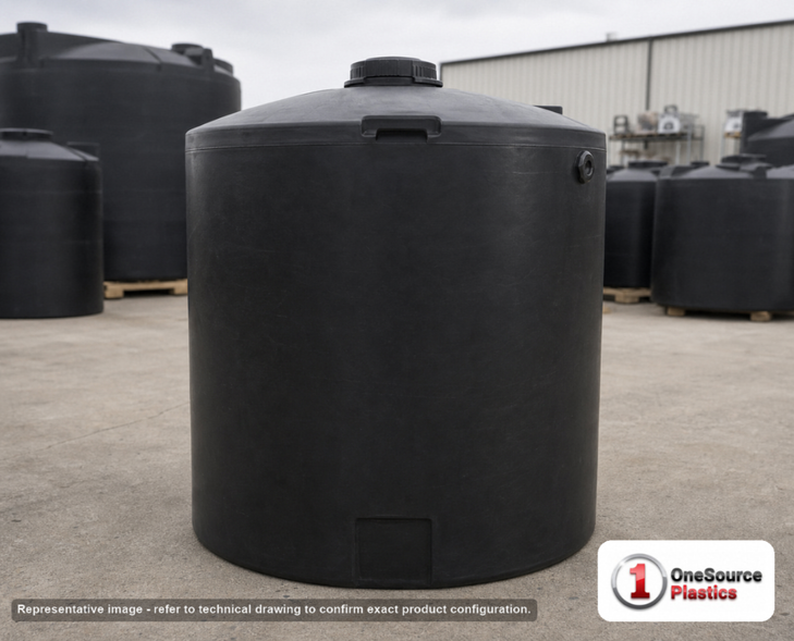 Snyder Industries 200 Gallon ASTM Black Heavy Duty Vertical Storage Tank. Polyethylene; Black; 48" H x 40" W x 40" L