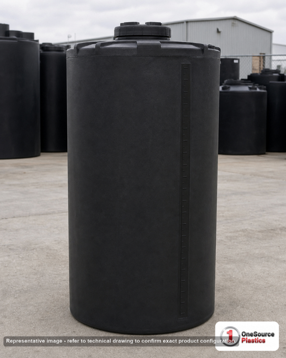Snyder Industries 175 Gallon ASTM Black Heavy Duty Vertical Storage Tank. Polyethylene; Black; 66" H x 29" W x 29" L