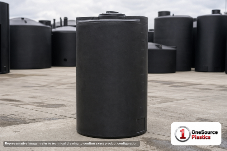 Snyder Industries 300 Gallon ASTM Black Heavy Duty Vertical Storage Tank. Polyethylene; Black; 82" H x 35" W x 35" L