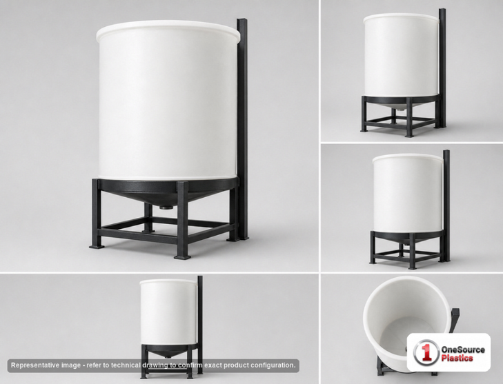 Chem-Tainer 1000 Gallon 20 Degree Plastic Vertical Open Top Cone Bottom Tank