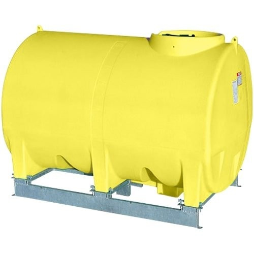 Enduraplas 1400 Gallon Yellow Horizontal Sump Bottom Leg Tank w/ Frame