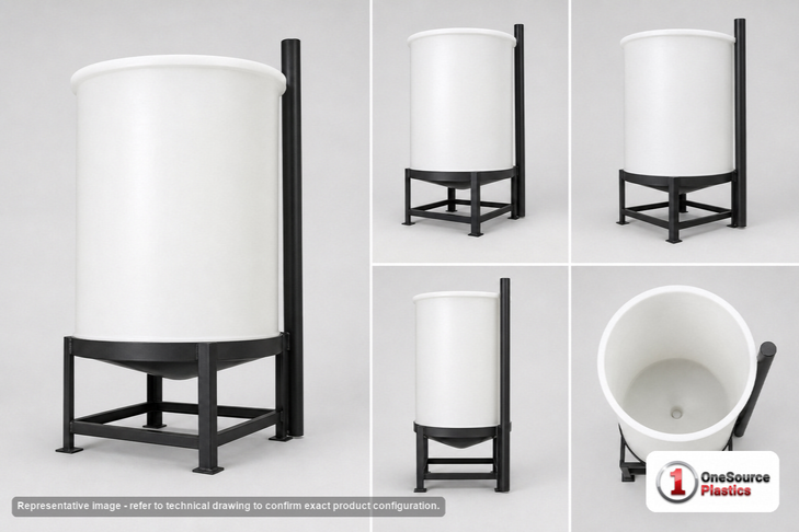 Chem-Tainer 30 Gallon 20 Degree Plastic Vertical Cone Bottom Tank
