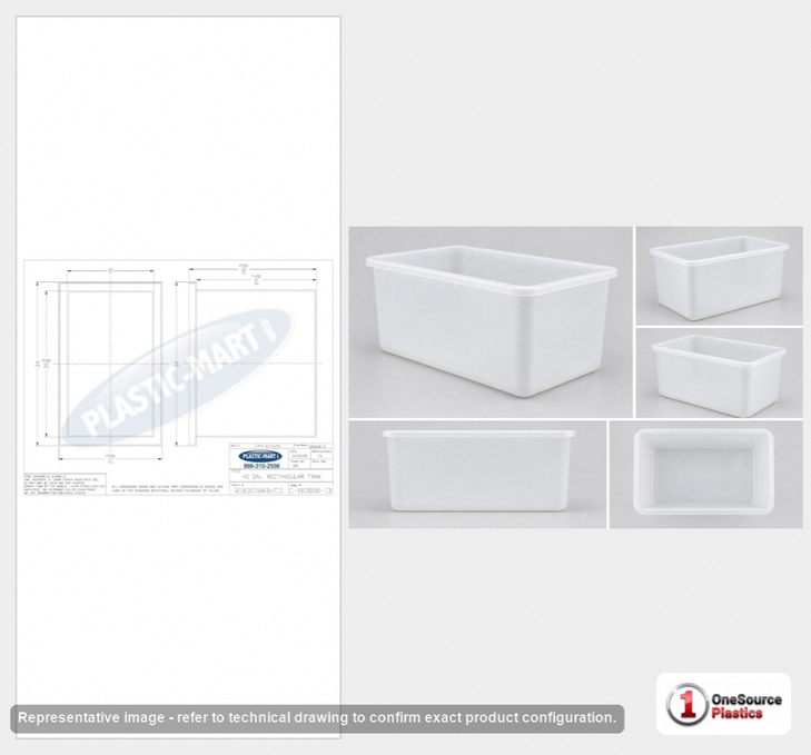 Chem-Tainer 40 Gallon Plastic Open Top Batch Storage Tank