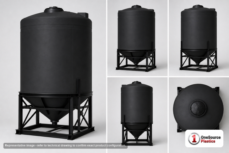 Snyder Industries 3600 Gallon Black XLPE Cone Bottom Tank