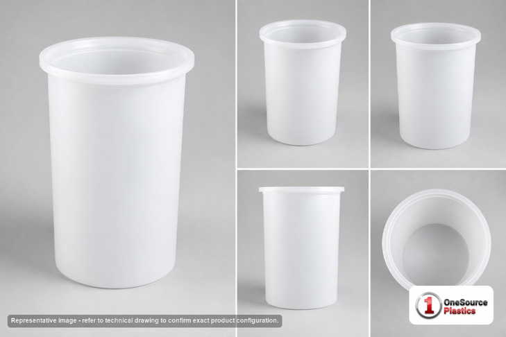 Dimensional spec drawing for Chem-Tainer 150 Gallon Open Top - Cylindrical (31" L x 31" W x 51" H)