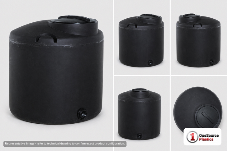 Dimensional spec drawing for Bushman 165 Gallon Vertical Tank