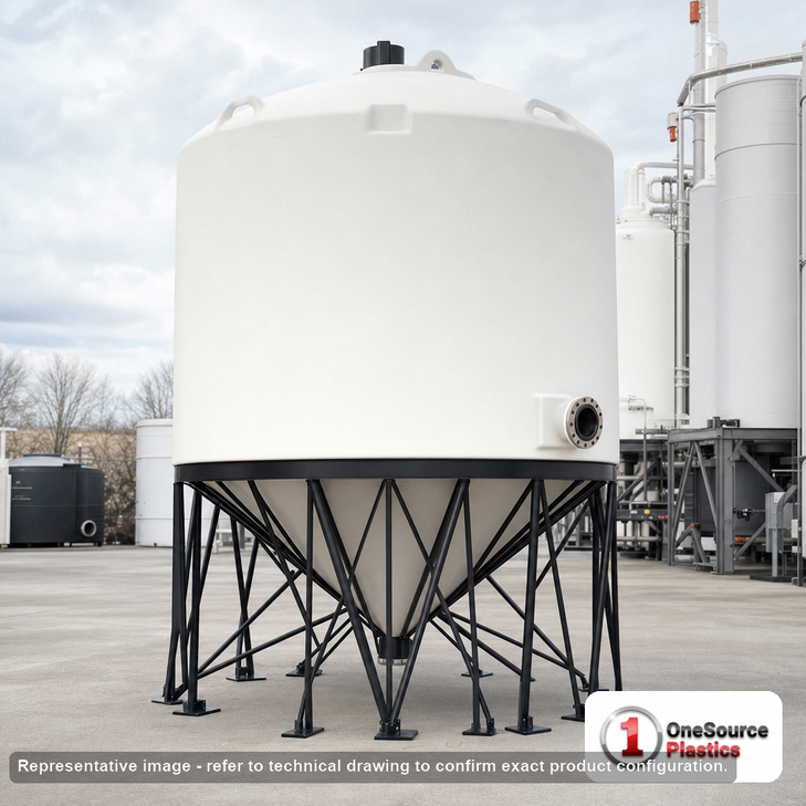 Snyder Industries 11500 Gallon XLPE Cone Bottom Tank. 11500 gallon capacity; Crosslinked Linear Polyethylene; Natural White