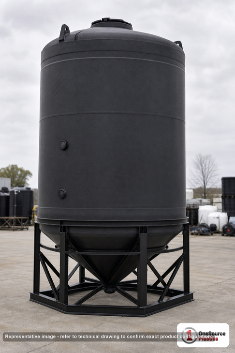 Snyder Industries 4400 Gallon XLPE Heavy Duty Cone Bottom Tank. 4400 gallon capacity; Crosslinked Linear Polyethylene
