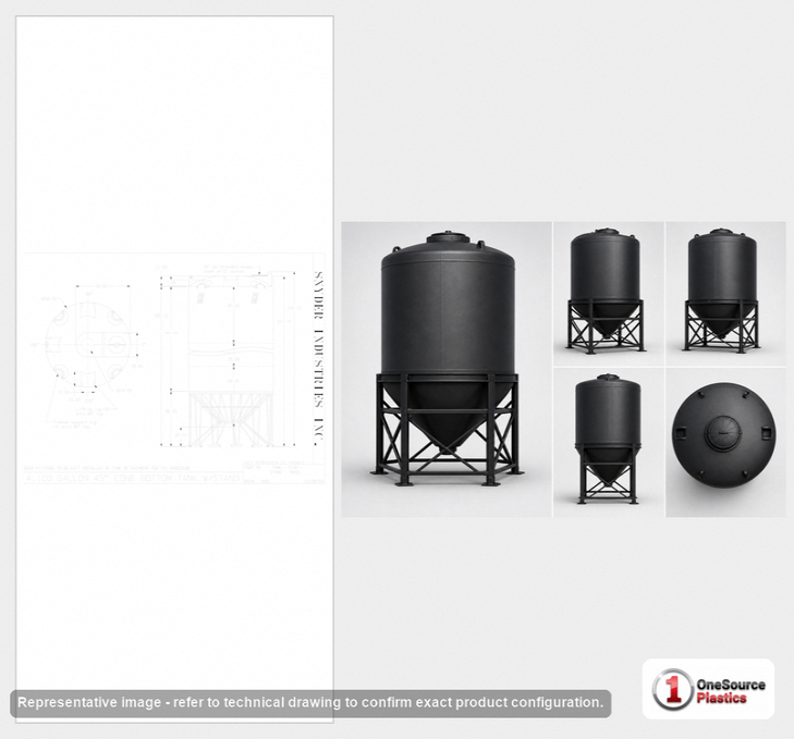 Snyder Industries 4100 Gallon XLPE Heavy Duty Cone Bottom Tank
