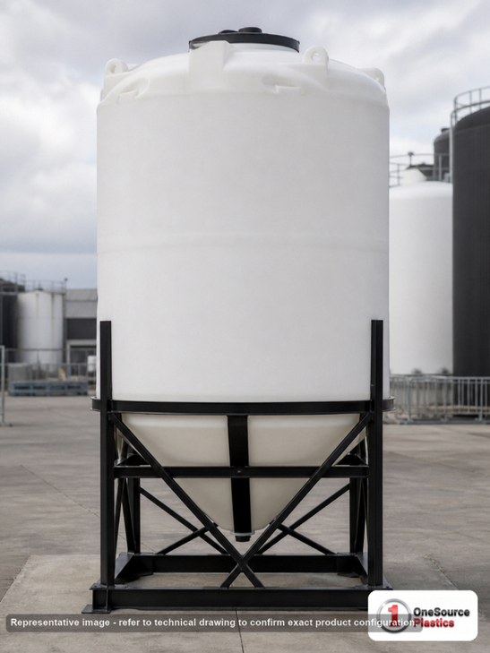 Snyder Industries 2600 Gallon XLPE Cone Bottom Tank. Crosslinked Linear Polyethylene; Natural White; 139" H x 90" W x 90" L