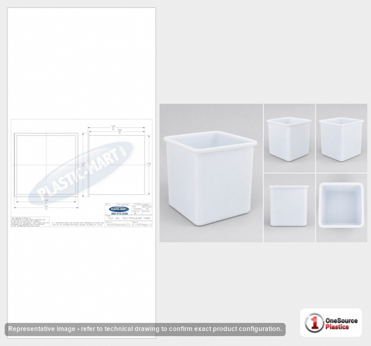Chem-Tainer 1150 Gallon Plastic Open Top Batch Storage Tank