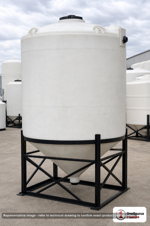 Snyder Industries 1000 Gallon XLPE Heavy Duty Cone Bottom Tank. 1000 gallon capacity; Crosslinked Linear Polyethylene