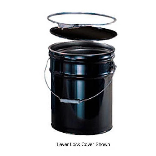 3.5 gal Black Steel Buckets (Lever Lock Ring) - 1175-4467