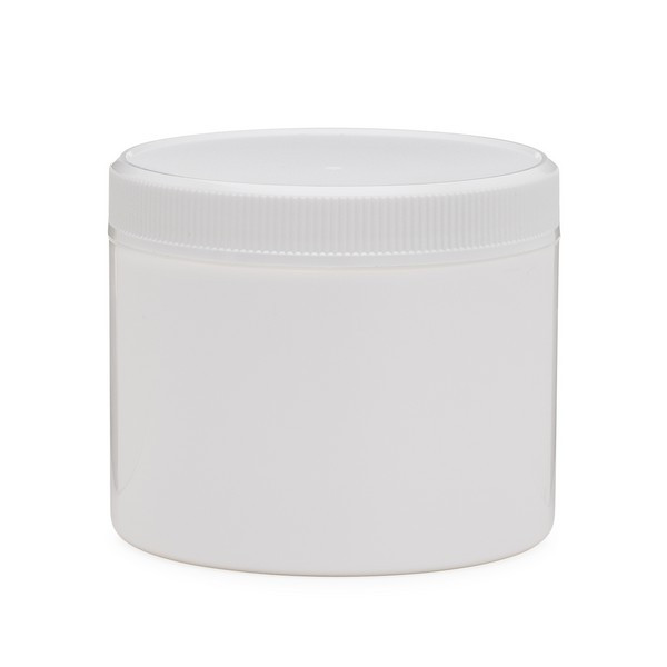 4 oz White PP Plastic Double Wall Straight Base Jars with Ribbed Cap - 2400B03