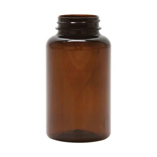 8.5 oz Amber PET Plastic Wide Mouth Packer Bottles (Cap Not Included) - 3369B07-BLAM