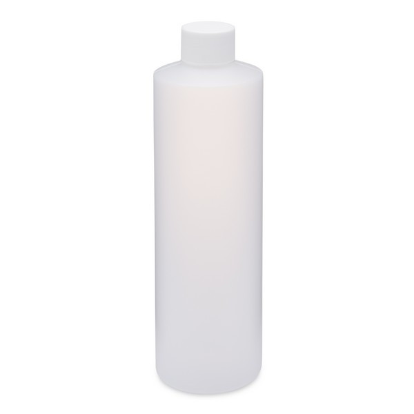 16 oz Natural HDPE Plastic Cylinder Bottles - 3560B23NAT