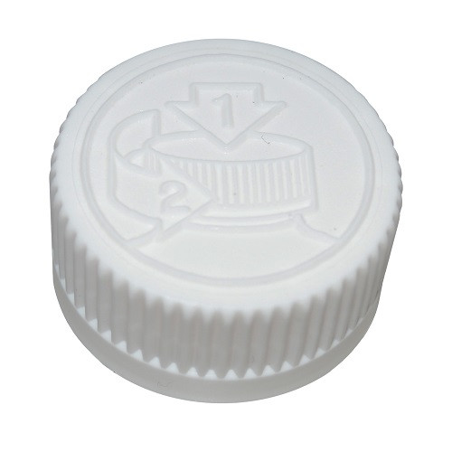 24-400 White PP Plastic Child-Resistant Capable Screw Top Caps with Heat Induction Foil Liner - 8635C13