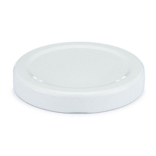 58 mm White Metal Lug Caps (Plastisol Liner) - X58-LUG-W