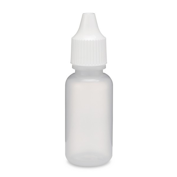 0.5 oz Natural LDPE Plastic Dropper Bottles (Dropper Fitment &amp; White Cap) - 1201B07NAT