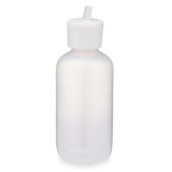 4 oz Natural LDPE Plastic Boston Round Bottle &amp; White Flip-Top Lid - PN4