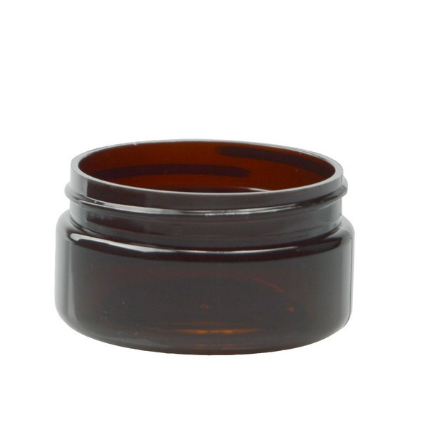 2 oz Amber PET Plastic Straight Sided Jars (Cap Not Included) - 2852B01-BABR