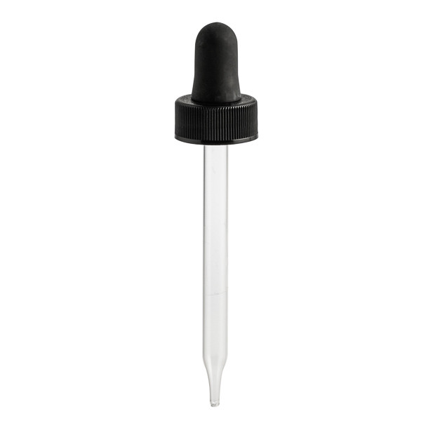 20-400 Black PP Plastic Controlled Dropper Caps - 341538