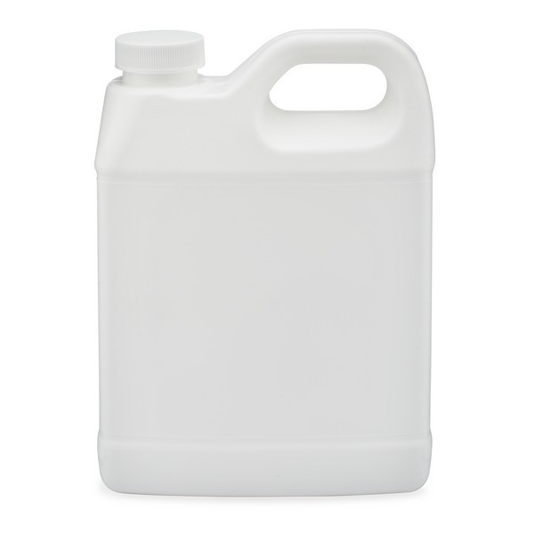 32 oz White HDPE Plastic Fluorinated Barrier F-Style Bottles (White Barrier Cap) - 4555B03
