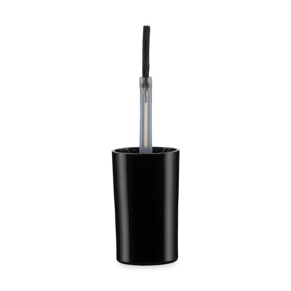 13-415 Black PP Plastic Flat Nail Polish Cap and 1.65" Brush Wand - 4100C07