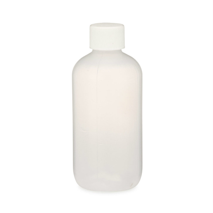6 oz Natural LDPE Plastic Boston Round Bottles (White PP Cap) - 35006