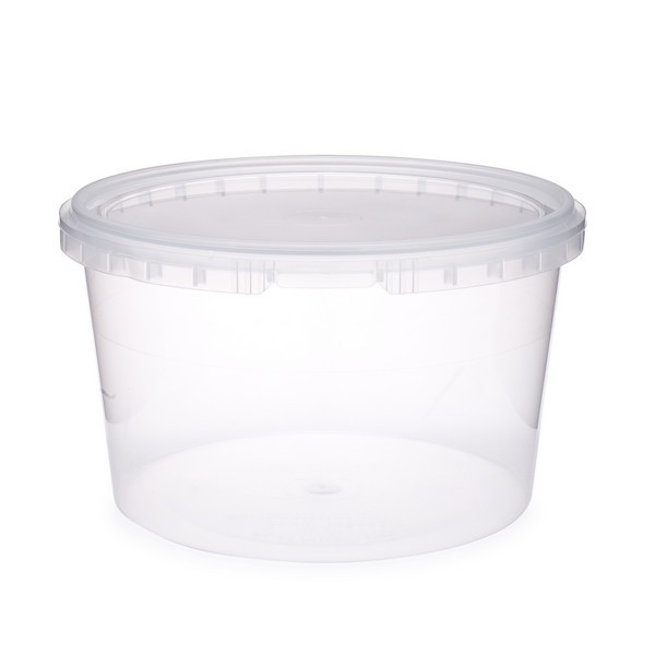 48 oz Clear PP Plastic Round Snap-Lock Containers (Tamper-Evident Lid) - 2332T19