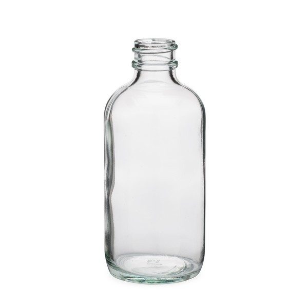 4 oz Clear Glass Boston Round Bottles (Cap Not Included) - 4699B07-BCLR