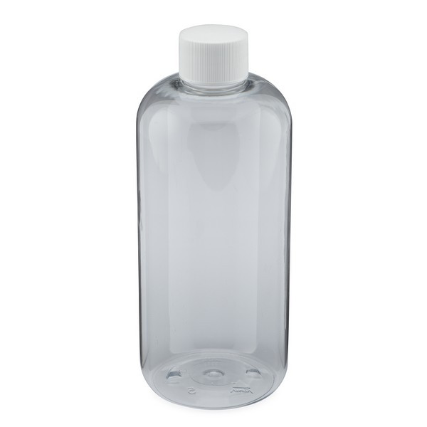 16 oz Clear PET Plastic Boston Round Bottles - 3371B11CLR