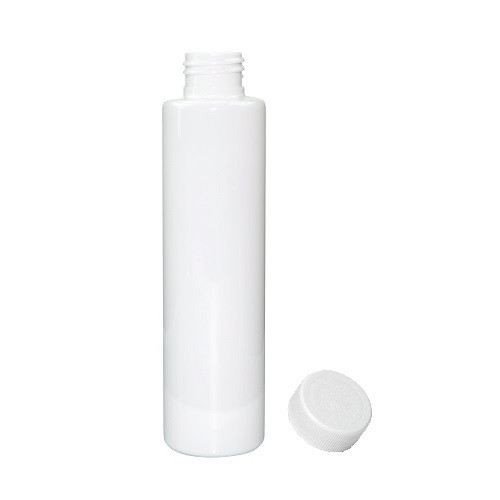 4 oz White PET Plastic Slim Cylinder Bottles (White Screw Top Cap) - 33904W