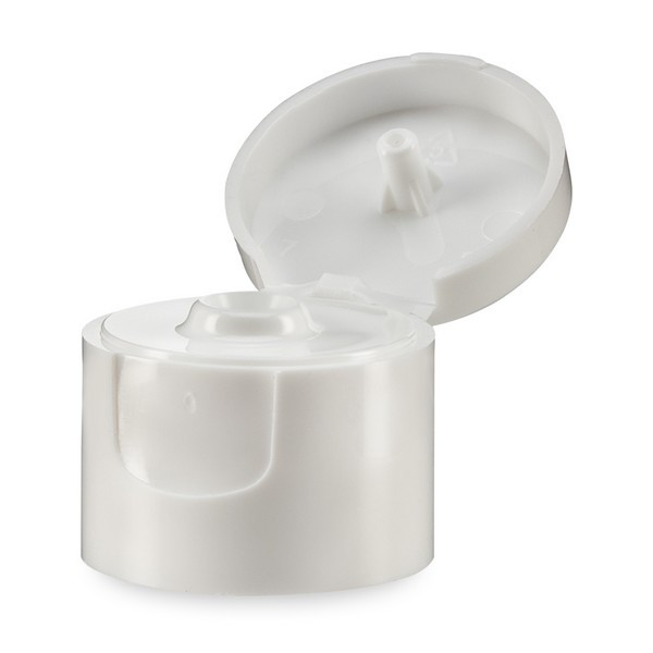 20-410 White PP Plastic Smooth Flip Top Caps - 299885