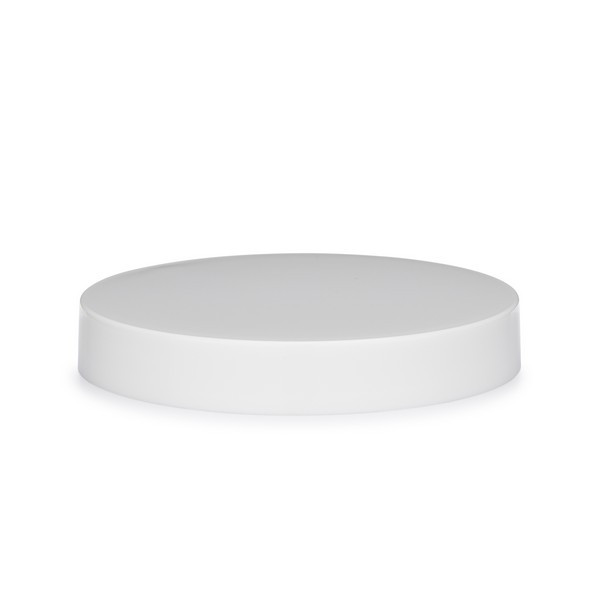 89-400 White PP Plastic Smooth Flat Screw Top Caps - 3300C21WHT