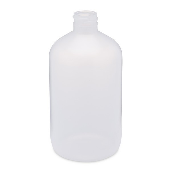 16 oz Natural LDPE Plastic Boston Round Bottles (Cap Not Included) - 35017-B